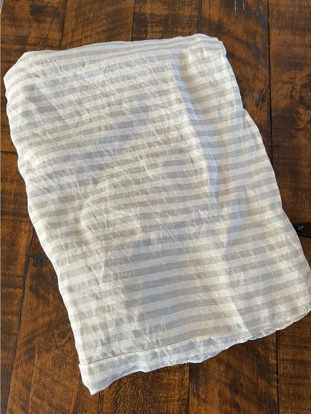 NWOT Quince European Linen Stripe Sham Set, Standard (Mist/White)